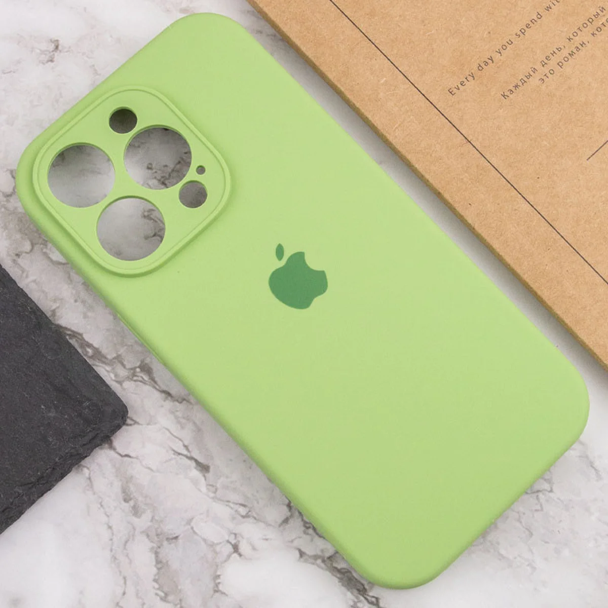 Чехол Silicone Case Full Camera Protective (AA) для Apple iPhone 13 Pro Max (6.7") Мятный / Mint