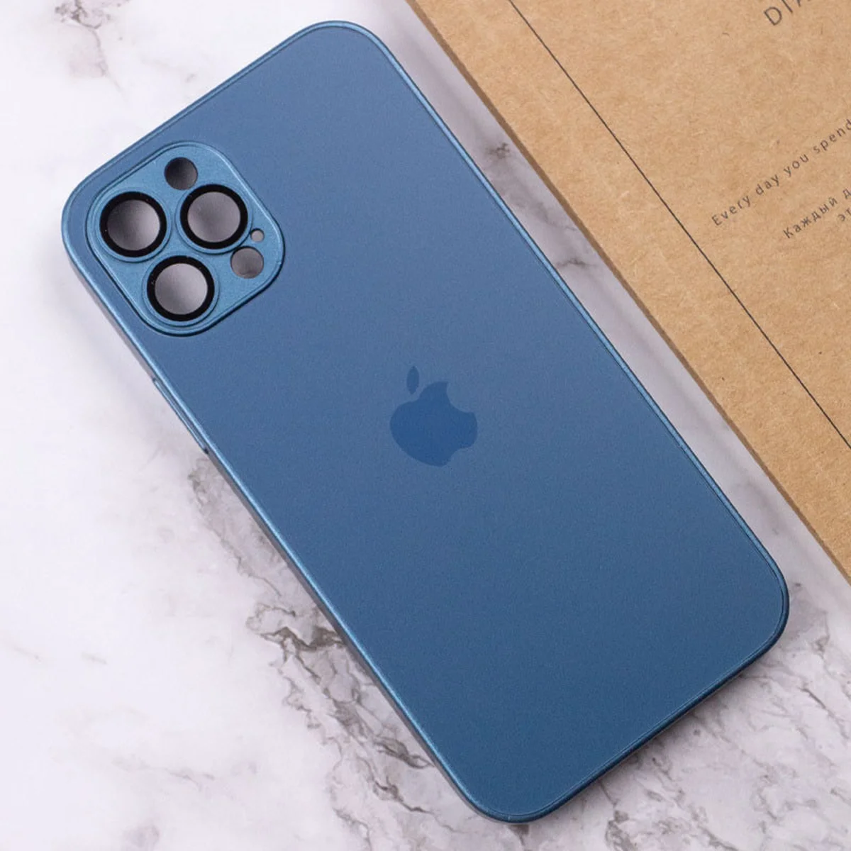 Чехол TPU+Glass Sapphire matte case для Apple iPhone 13 Pro Max (6.7") Navy Blue