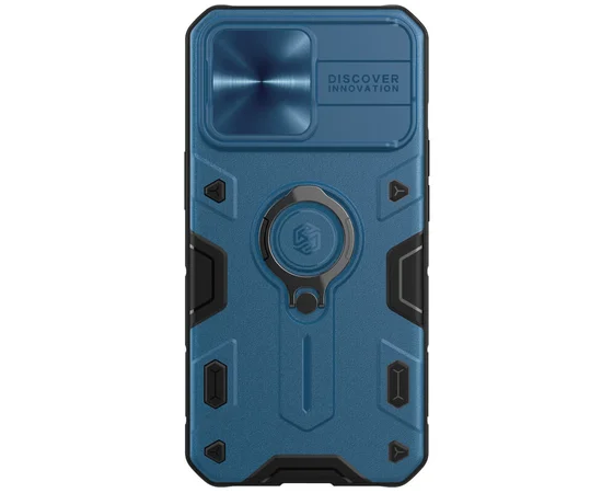 TPU+PC чохол Nillkin CamShield Armor no logo (шторка на камеру) для Apple iPhone 13 Pro Max (6.7") Синій