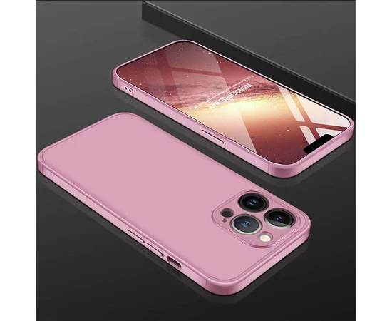 Пластиковая накладка GKK LikGus 360 градусов (opp) для Apple iPhone 13 Pro Max (6.7") Розовый / Rose gold