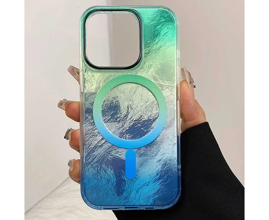 Чехол TPU Shiny Mountain (MagFit) для Apple iPhone 13 Pro Max (6.7") Green / Blue