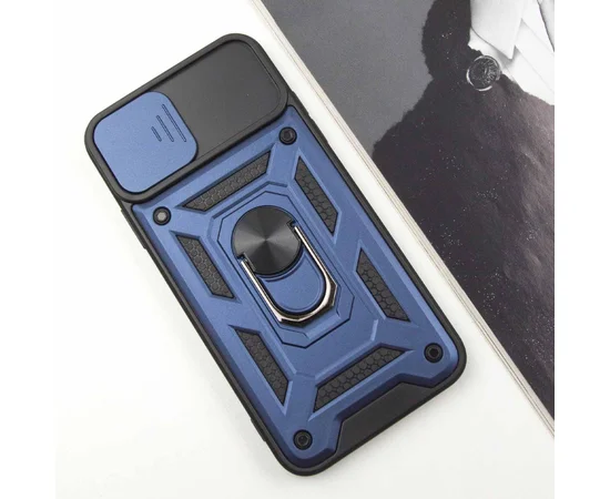 Ударопрочный чехол Camshield Serge Ring для Apple iPhone 13 Pro Max (6.7") Синий