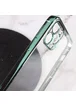 Прозрачный силиконовый чехол глянцевая окантовка Full Camera для Apple iPhone 13 Pro Max (6.7") Зеленый