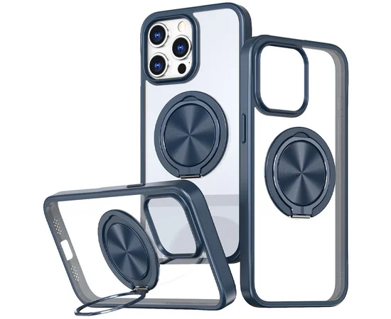 TPU+PC чехол Metal Ring with MagSafe для Apple iPhone 13 Pro Max (6.7") / 12 Pro Max (6.7") Синий