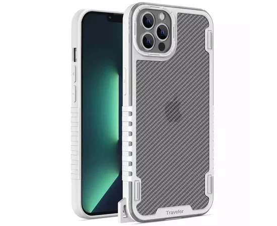 Чехол TPU+PC TRAVEL Carbon для Apple iPhone 13 Pro Max (6.7") Белый