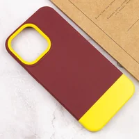 Чехол TPU+PC Bichromatic для Apple iPhone 13 Pro Max (6.7") Brown burgundy / Yellow