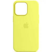 Чехол Silicone case (AAA) full with Magsafe and Animation для Apple iPhone 13 Pro Max (6.7") Желтый / Lemon Zest
