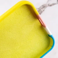 Чохол Silicone case Full Braided Apple iPhone 13 Pro Max (6.7") Жовтий / Блакитний