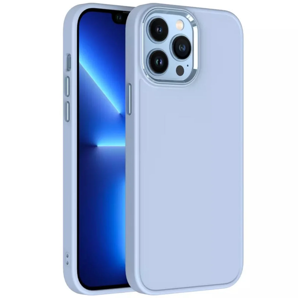 TPU чехол Bonbon Metal Style для Apple iPhone 13 Pro Max (6.7") Голубой / Mist blue