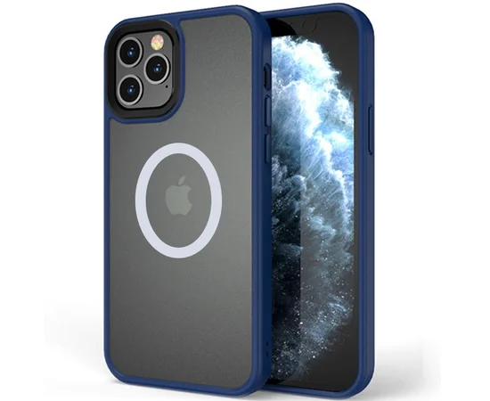 TPU+PC чохол Metal Buttons with MagSafe для Apple iPhone 13 Pro Max (6.7") Синій