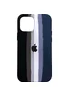 Чехол Silicone case Full Rainbow для Apple iPhone 13 Pro Max (6.7") Черный / Синий