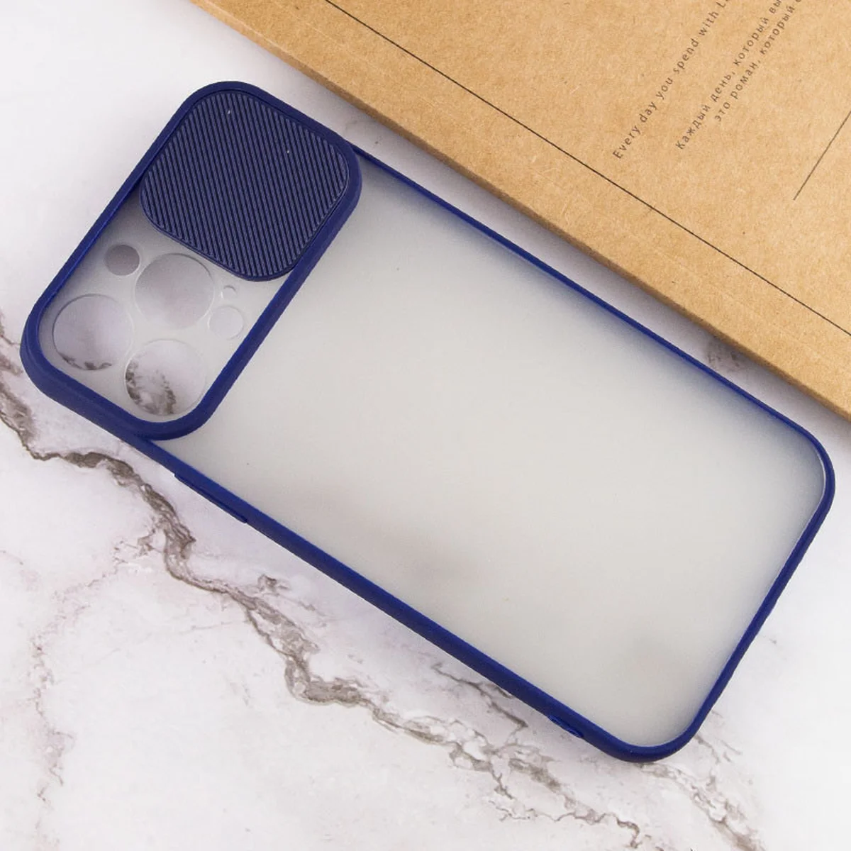 Чехол Camshield mate TPU со шторкой для камеры для Apple iPhone 13 Pro Max (6.7") Синий