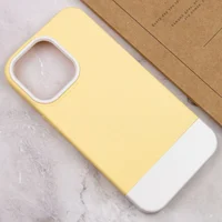 Чехол TPU+PC Bichromatic для Apple iPhone 13 Pro Max (6.7") Creamy-yellow / White
