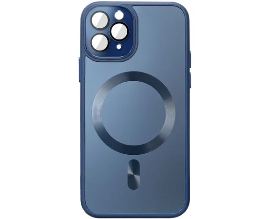 Чехол TPU+Glass Sapphire Midnight with MagSafe для Apple iPhone 13 Pro Max (6.7") Синий / Deep navy