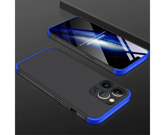 Пластиковая накладка GKK LikGus 360 градусов (opp) для Apple iPhone 13 Pro Max (6.7") Черный / Синий