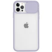 Силиконовый чехол "Camera Slide" со шторкой для iPhone 13 Pro Max Сиреневый