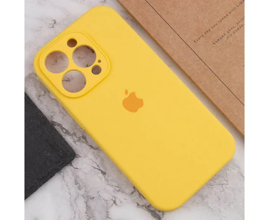 Чехол Silicone Case Full Camera Protective (AA) для Apple iPhone 13 Pro Max (6.7") Желтый / Sunflower
