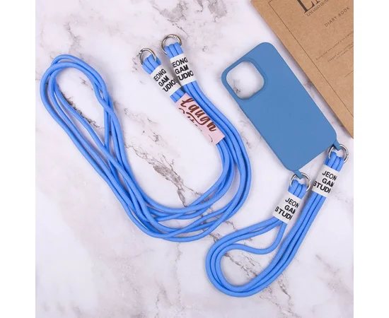 Чехол TPU two straps California для Apple iPhone 13 Pro Max (6.7") Синий / Cosmos blue