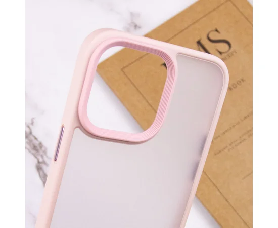 TPU+PC чехол Metal Buttons для Apple iPhone 13 Pro Max (6.7") Розовый