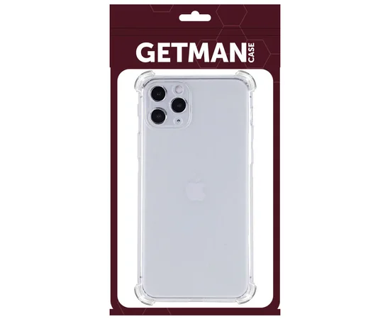 TPU чехол GETMAN Ease logo усиленные углы для Apple iPhone 13 Pro Max (6.7") Бесцветный (прозрачный)