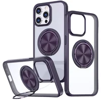 TPU+PC чехол Metal Ring with MagSafe для Apple iPhone 13 Pro Max (6.7") / 12 Pro Max (6.7") Темно-фиолетовый