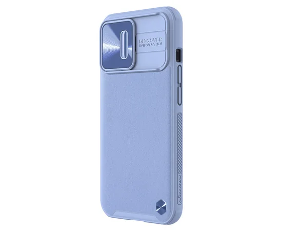 Кожаная накладка Nillkin Camshield Leather (шторка на камеру) для Apple iPhone 13 Pro Max (6.7") Сиреневый / Purple