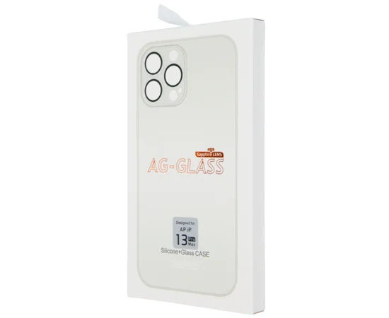 Чехол TPU+Glass Sapphire matte case для Apple iPhone 13 Pro Max (6.7") Pearly White