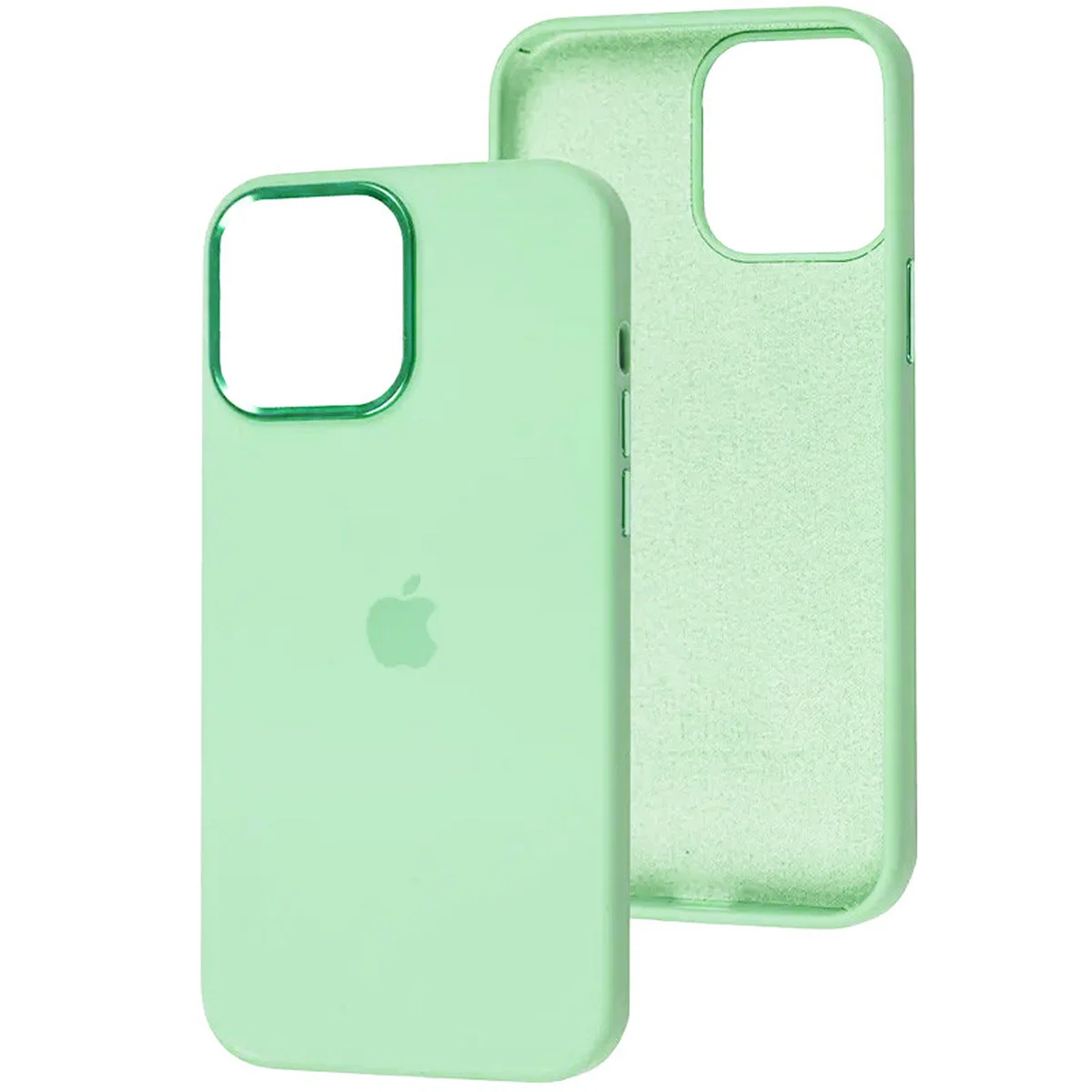 Чехол Silicone Case Metal Buttons (AA) для Apple iPhone 13 Pro Max (6.7") Зеленый / Pistachio