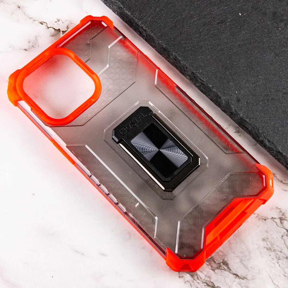 Ударопрочный чехол Transformer CrystalRing для Apple iPhone 13 Pro Max (6.7") Красный