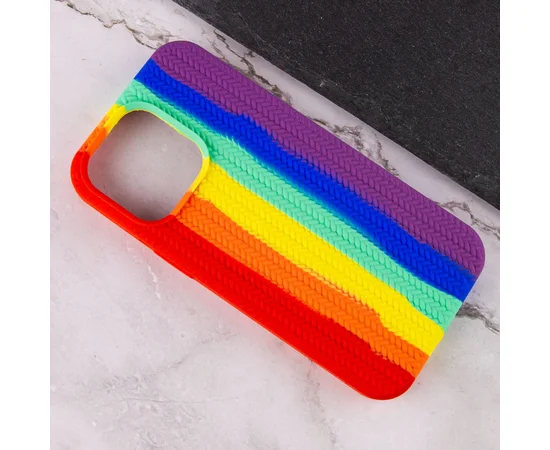 Чохол Silicone case Full Braided для Apple iPhone 13 Pro Max (6.7") Червоний / Фіолетовий