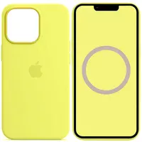 Чехол Silicone case (AAA) full with Magsafe and Animation для Apple iPhone 13 Pro Max (6.7") Желтый / Lemon Zest