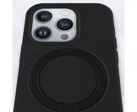 Чехол Silicone Case Full Protective NO LOGO with Ring для Apple iPhone 13 Pro Max (6.7") Black