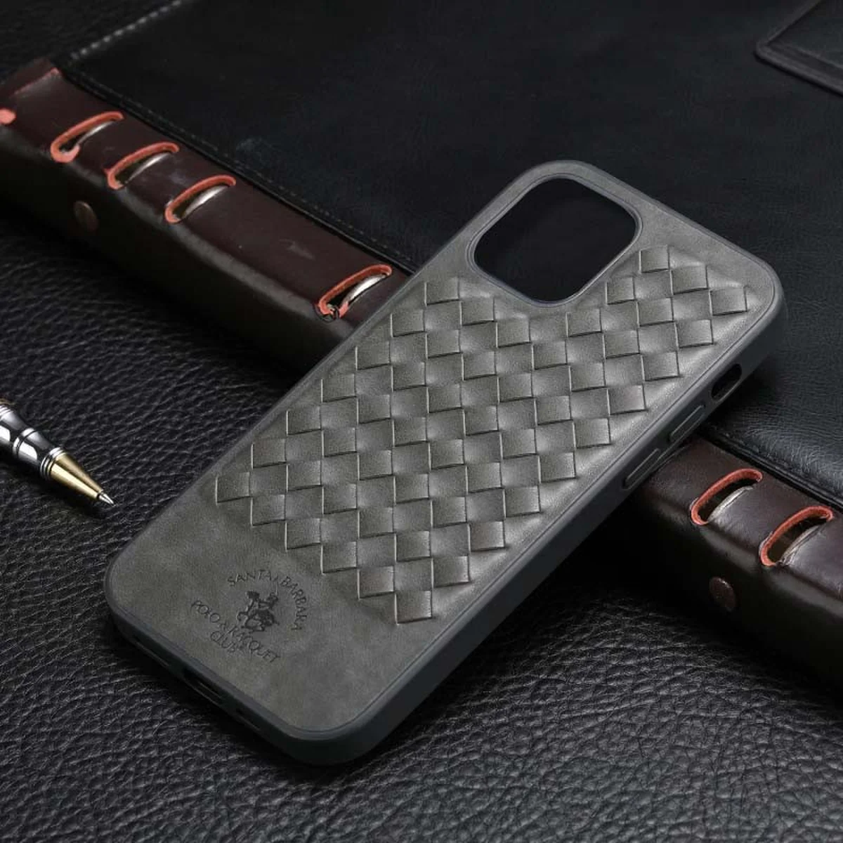 Кожаный чехол Polo Santa Barbara для Apple iPhone 13 Pro Max (6.7") Grey