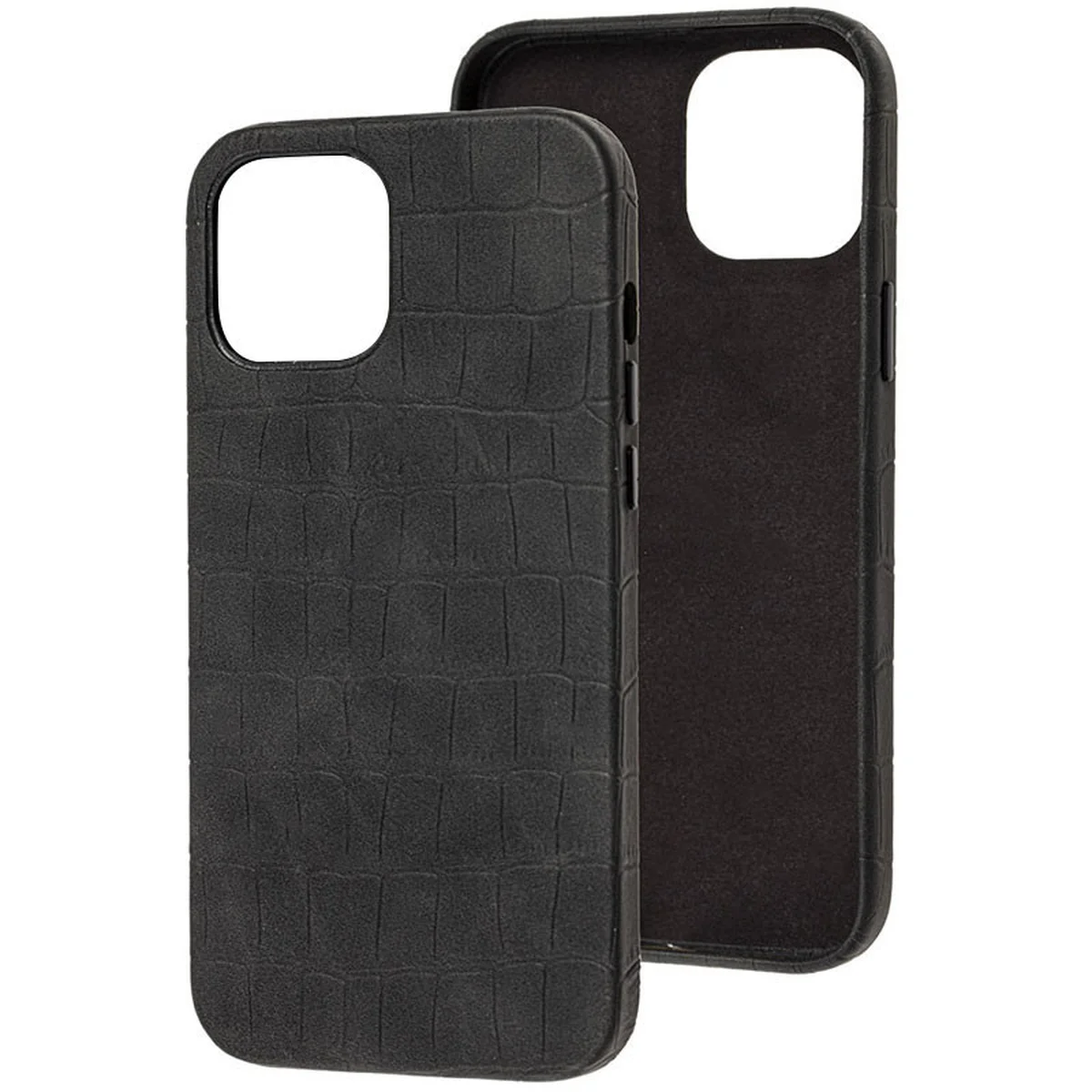 Кожаный чехол Croco Leather для Apple iPhone 13 Pro Max (6.7") Black