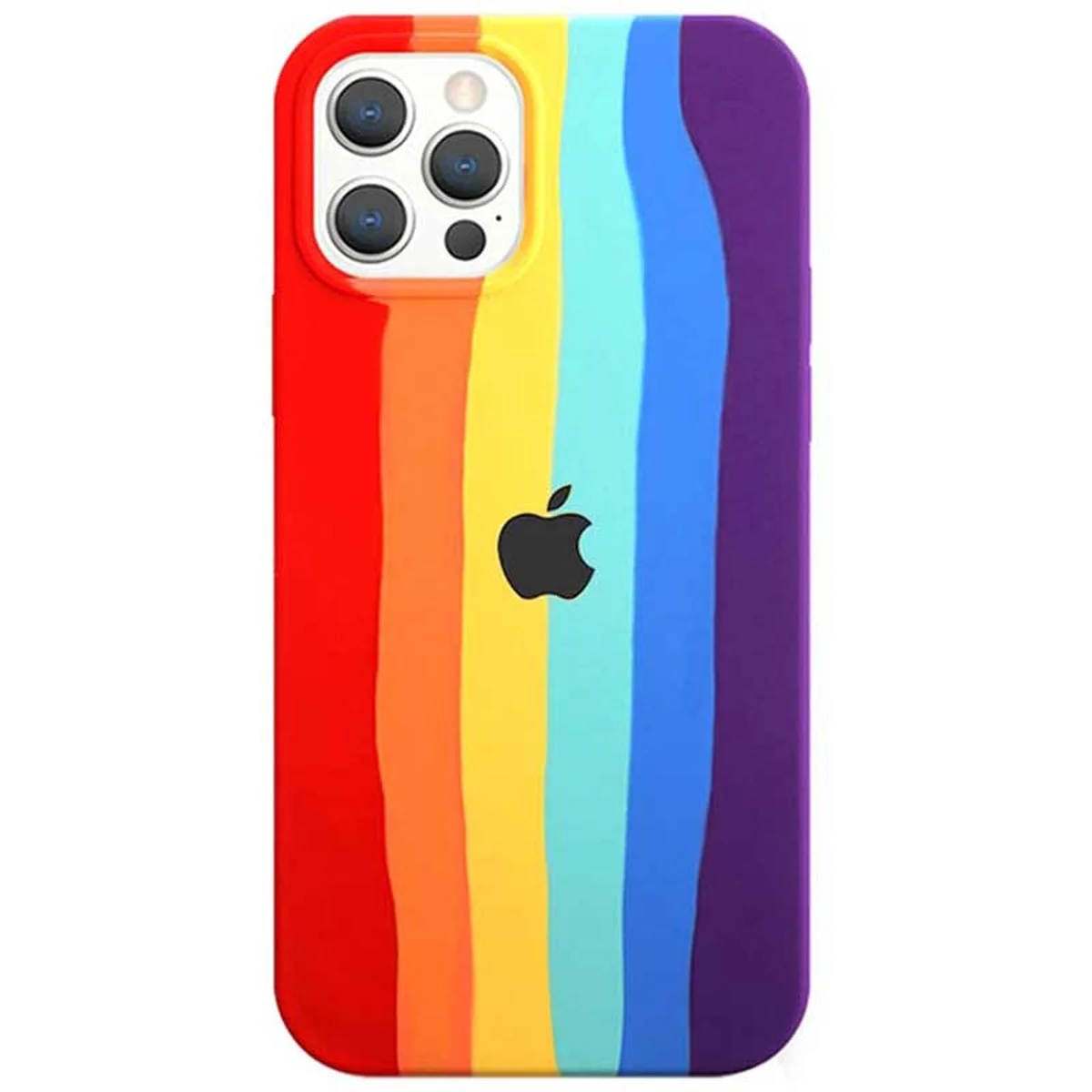 Чохол Silicone case Full Rainbow для Apple iPhone 13 Pro Max (6.7") Червоний / Фіолетовий