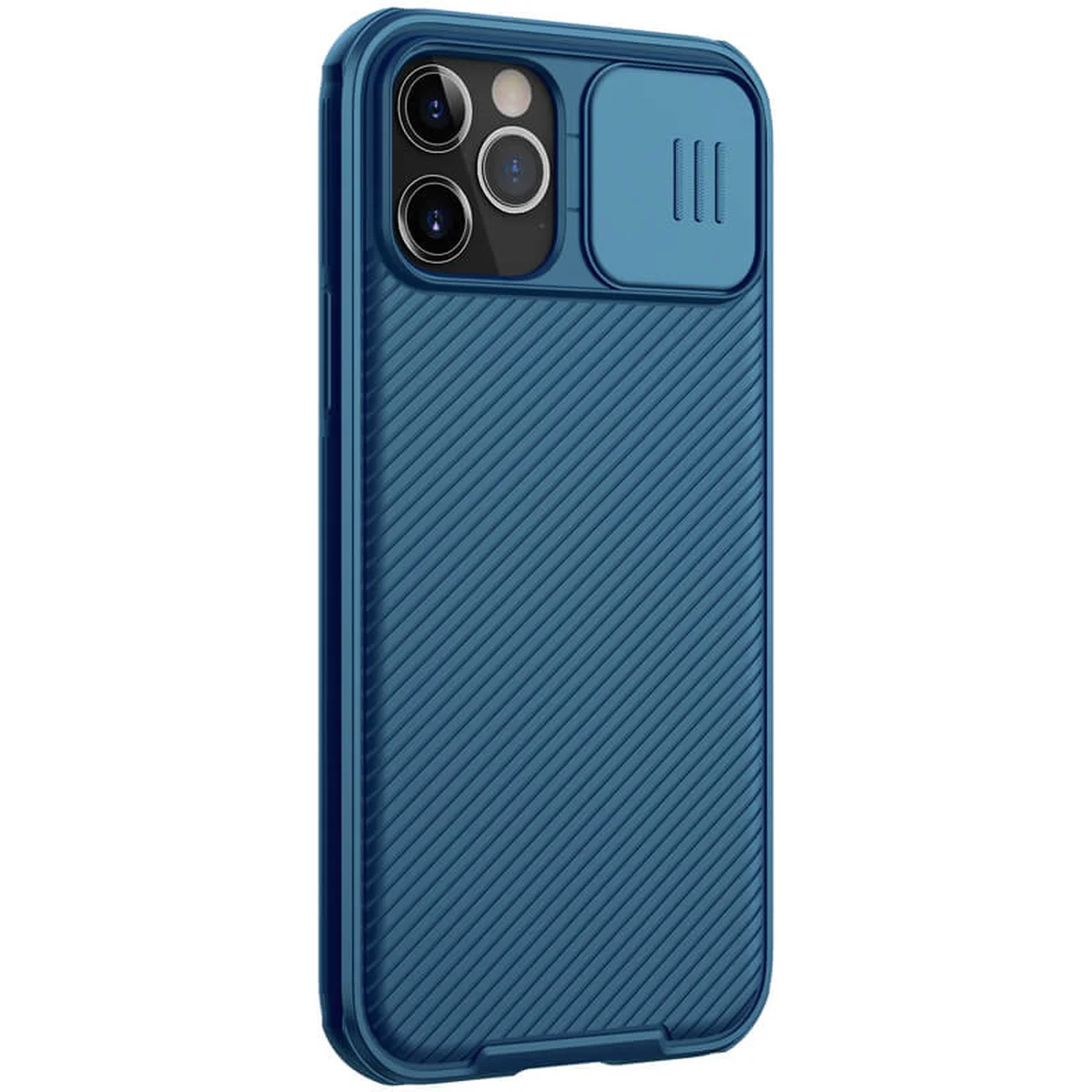 Карбоновая накладка Nillkin Camshield (шторка на камеру) для Apple iPhone 13 Pro Max (6.7") Синий / Blue