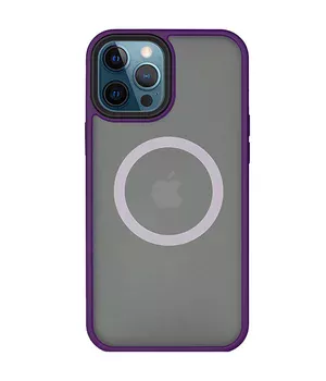 TPU+PC чехол Metal Buttons with MagSafe для Apple iPhone 13 Pro Max (6.7") Темно-фиолетовый