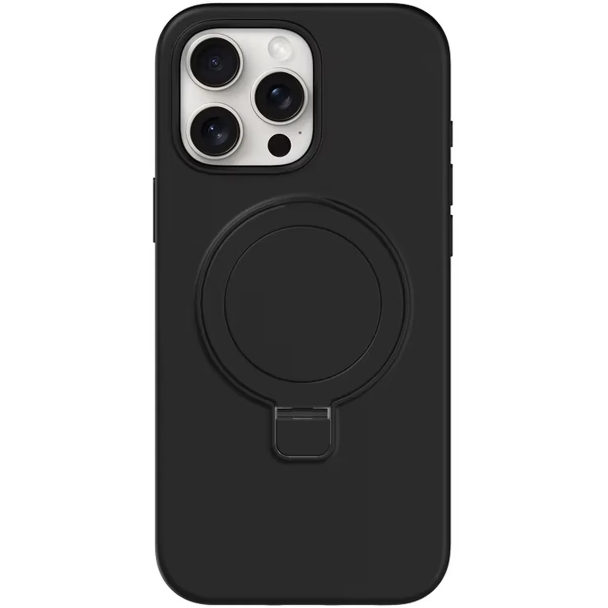 Чохол Silicone Case Full Protective NO LOGO with Ring для Apple iPhone 13 Pro Max (6.7") Black