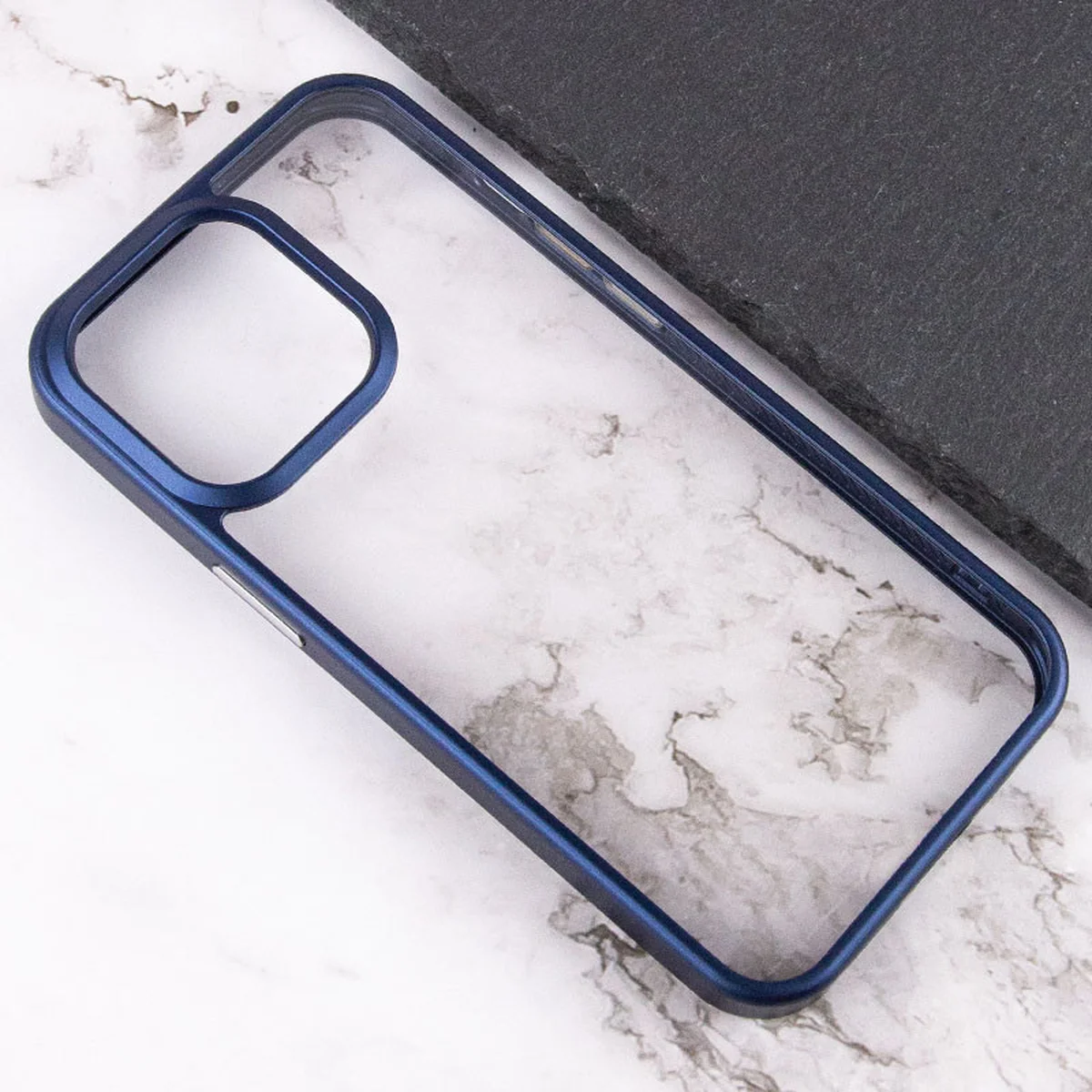 TPU+PC чехол Chrome Buttons для Apple iPhone 13 Pro Max (6.7") Синий