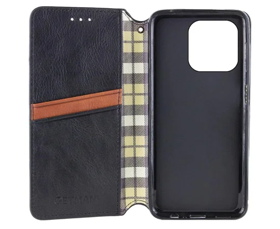 Шкіряний чохол-книжка GETMAN Cubic (PU) для Apple iPhone 13 Pro Max (6.7") Чорний