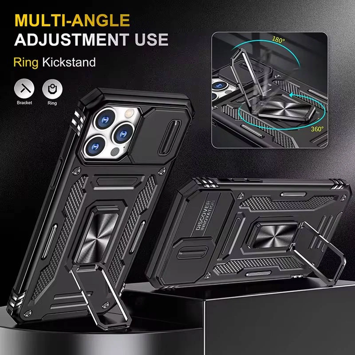 Удароміцний чохол Camshield Army Ring для iPhone 13 Pro Max (6.7") Чорний / Black