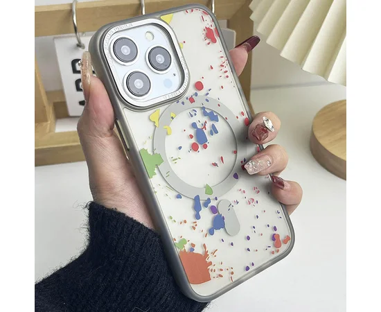 Чохол TPU+PC Flush with MagSafe для Apple iPhone 13 Pro Max (6.7") Titanium grey