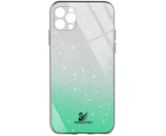 TPU+Glass чохол Swarovski для Apple iPhone 13 Pro Max (6.7") Бірюзовий