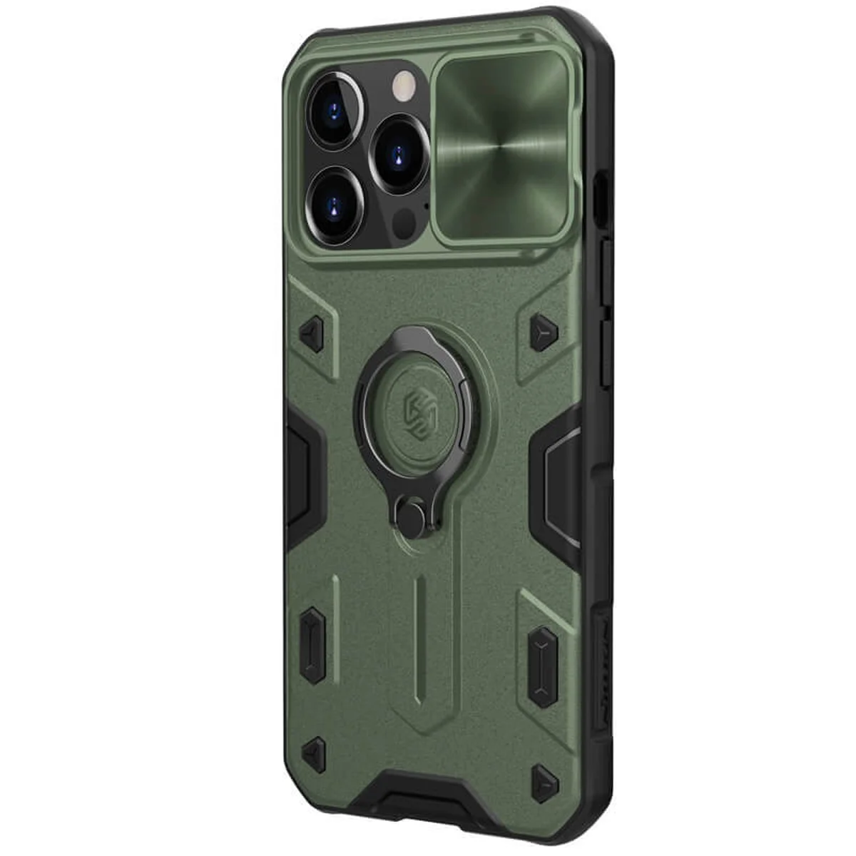 TPU+PC чехол Nillkin CamShield Armor no logo (шторка на камеру) для Apple iPhone 13 Pro Max (6.7") Зеленый