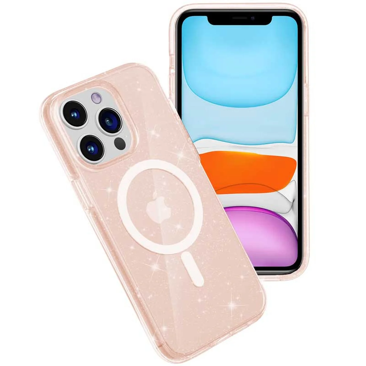 Чохол TPU Galaxy Sparkle (MagFit) для Apple iPhone 13 Pro Max (6.7") Gold+Glitter