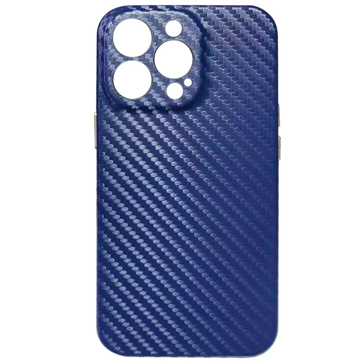 Шкіряний чохол Leather Case Carbon series для Apple iPhone 13 Pro Max (6.7") Синій