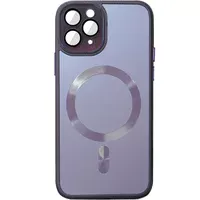 Чехол TPU+Glass Sapphire Midnight with MagSafe для Apple iPhone 13 Pro Max (6.7") Фиолетовый / Deep Purple