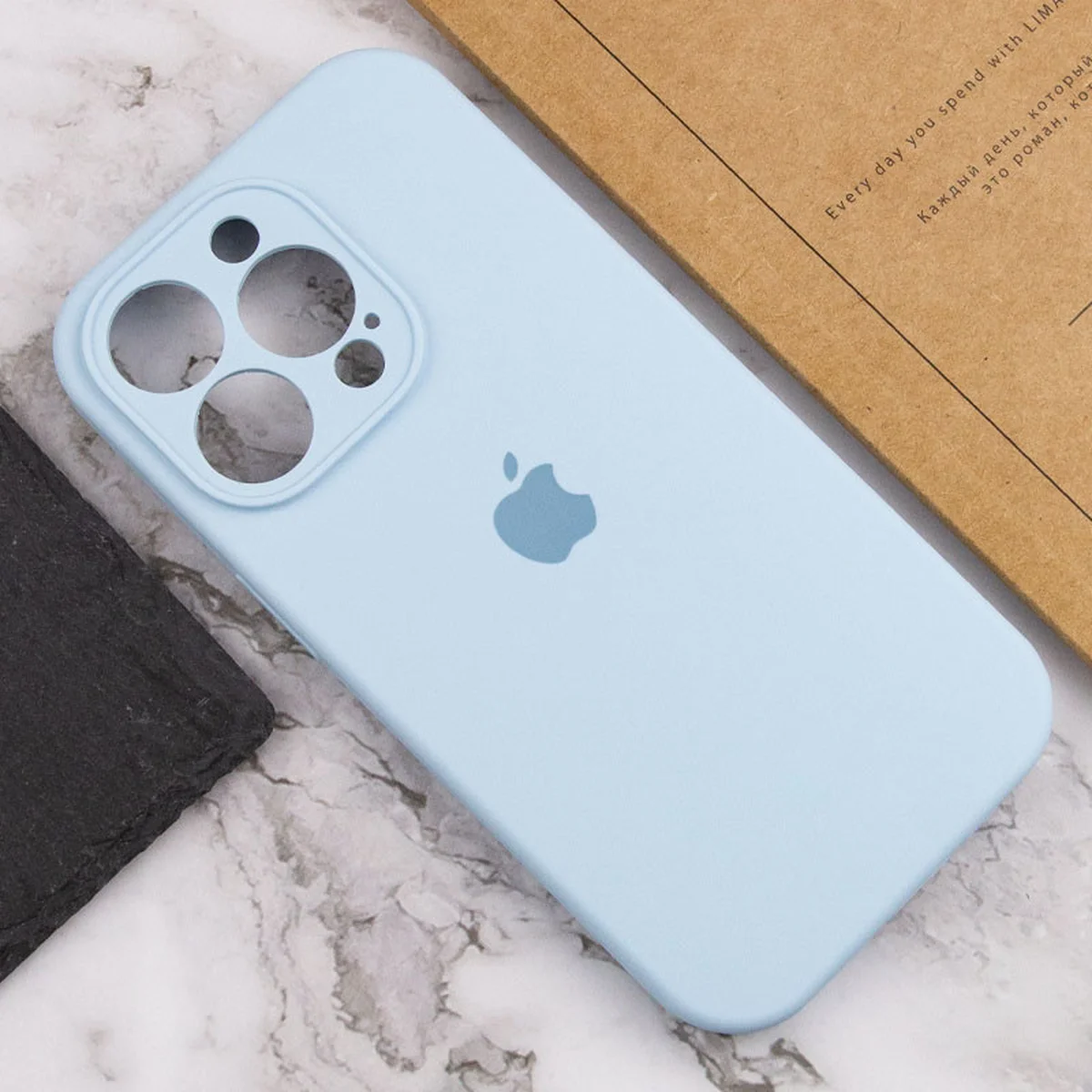 Чехол Silicone Case Full Camera Protective (AA) для Apple iPhone 13 Pro Max (6.7") Голубой / Sweet Blue