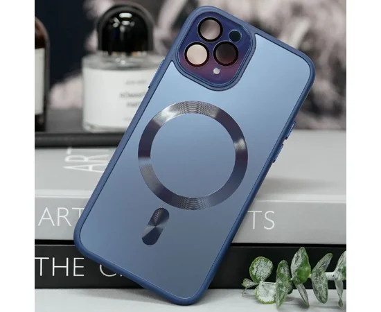 Чехол TPU+Glass Sapphire Midnight with MagSafe для Apple iPhone 13 Pro Max (6.7") Синий / Deep navy