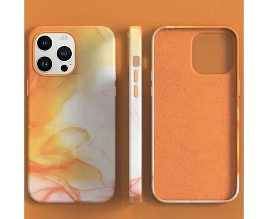 Кожаный чехол Figura Series Case with MagSafe для Apple iPhone 13 Pro Max (6.7") Orange